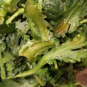 たったの1分で完成！菊菜の簡単ごま油サラダ